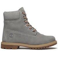 Timberland Womens Premium Suede Lace-Up 6 Inch Boots - Grey
