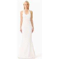 Elliatt Alexandra Halter Neck Gown With Mermaid Hemline - White