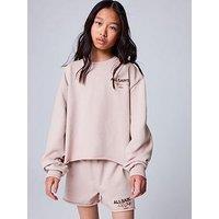 Smallsaints Girls Ribbed Sweatshirt & Short Set - Pink