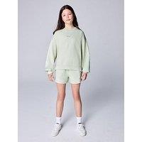 Smallsaints Girls Zip Detail Sweat And Shorts Set - Green