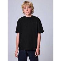Smallsaints Kids' Oversized Underground Flock Logo Cotton T-Shirt - Black