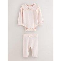 Ted Baker Baby Girls Pointelle Bodysuit & Leggings Set - Light Pink