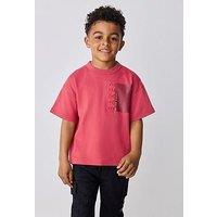 Ted Baker Boys Embossed Short Sleeve T-Shirt - Red