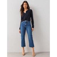 The Very Collection High Waist Straight Crop Jeans - Mid Wash