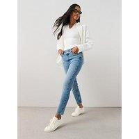 The Very Collection High Waist Sculpt Slim Mom Jeans - Mid Wash
