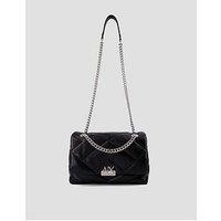 Armani Exchange Quilted Faux Leather Crossbody Bag - Black
