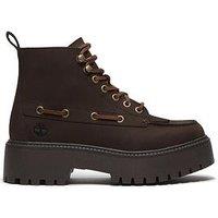 Timberland Womens Stone Street Lace Up Chunky Lug Sole Boots - Brown