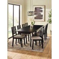 Julian Bowen Knoxley Black Extending Table And 8 Chairs