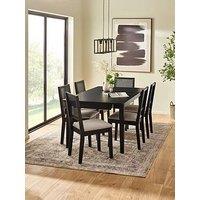 Julian Bowen Knoxley Black Extending Table And 6 Chairs