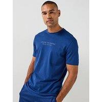Armani Exchange 3D Ny Milan Logo T-Shirt - Bright Blue