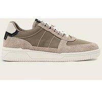Allsaints Mens Regan Low Leather Blend Lace-Up Trainers - White