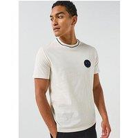 Armani Exchange Flock Badge Logo T-Shirt - Off White