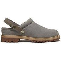 Timberland Womens Suede Adjustable Strap Clog Shoes - Grey