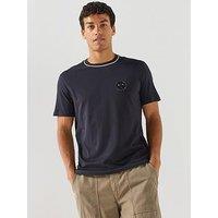 Armani Exchange Flock Badge Logo T-Shirt - Navy