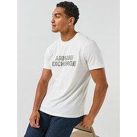 Armani Exchange Splatter Large Logo T-Shirt - Off White