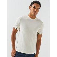 Armani Exchange Tipped Logo Cuff T-Shirt - Off White