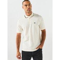 Armani Exchange Classic Polo Shirt In Breathable Cotton Pique - Off White