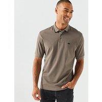 Armani Exchange Cotton Pique Polo Shirt With Tipped Collar Detail - Brown