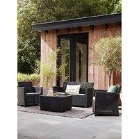 Keter Mia 4 Seater Lounge Set, With Storage Table - Graphite