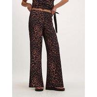 River Island Aop Leopard Texture Trouser - Brown