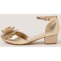 Monsoon Girls Dazzle Flower 2 Part Heel Shoes - Gold