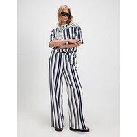 River Island Vertical Stripe Neoprene Co-Ord Trouser - White