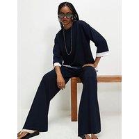 River Island Premium Wide Leg Trousers - Blue
