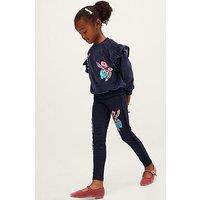 Monsoon Girls' Mon Cheri Embellished Jumper And Leggings Set - Navy