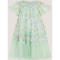 Monsoon Girls Kala 3D Print Swing Dress - Light Green