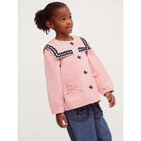 Monsoon Girls Ric Rac Sailor Jacket - Pink