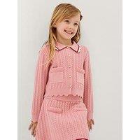 Monsoon Girls Encrusted Cable Co-Ord Skirt - Pink