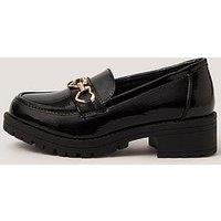 Monsoon Girls Heart Charm Heel Loafers - Black