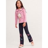 Monsoon Girls Mon Cheri Co-Ord Kickflare Leggings - Navy