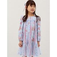 Monsoon Girls Mon Cheri Dress & Matching Scrunchie - Blue