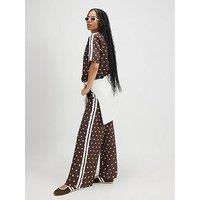 River Island Polka Dot Neoprene Tape Co-Ord Trouser - Brown