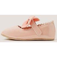 Monsoon Baby Girls Patent Bow Walker Shoes - Pink