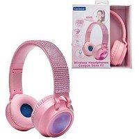 3D Pink Strass Design Bluetooth And Wired Foldable Headphones With Safe Volume Limitation