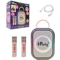 Pink Bluetooth Karaoke With 2 Wireless Microphones