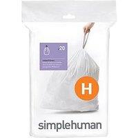 Simplehuman Code H Bin Liners, Pack Of 100 Liners, 30-35L, White