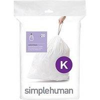 Simplehuman Code K Bin Liners, Pack Of 100, 35L-45L, White