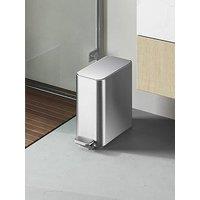 Simplehuman 5L Slim Bathroom Pedal Bin, Brushed Stainless Steel