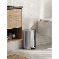Simplehuman 6L Semi-Round Bathroom Pedal Bin, Brushed Stainless Steel