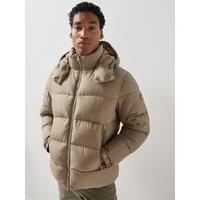 Boss Mens H-Colter Padded Detachable Hood Jacket - Brown