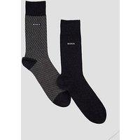 Boss 2 Pack Minipattern Crew Socks - Dark Grey