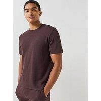Boss Regular Fit Waffle Loungewear T-Shirt - Brown