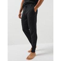 Boss Waffle Emblem Print Loungewear Joggers - Black