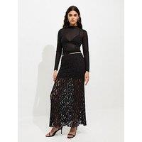 New Look Sheer Lace Midaxi Skirt - Black