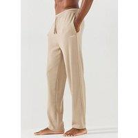 Boss Waffle Cuffed Loungewear Open Hem Pants - Light Beige