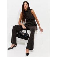 New Look Soft Touch Wide Leg Co-Ord Trousers - Grey