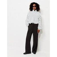 New Look Premium Black Side Stripe Wide Leg Trousers